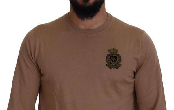 Beige Cashmere Crewneck Pullover Sweater - Image 3
