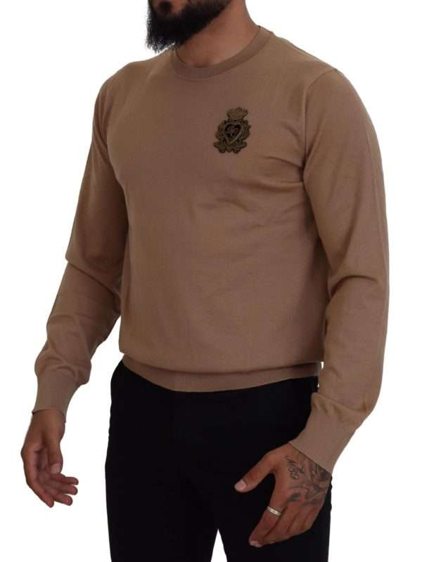 Beige Cashmere Crewneck Pullover Sweater - Image 5