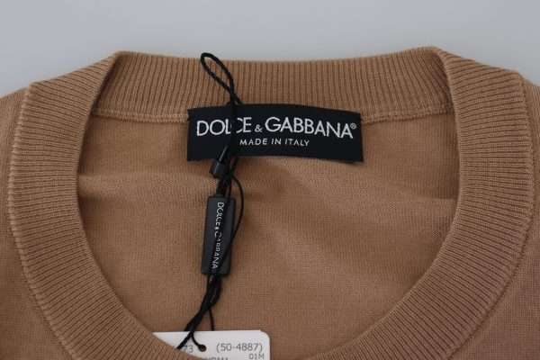 Beige Cashmere Crewneck Pullover Sweater - Image 6