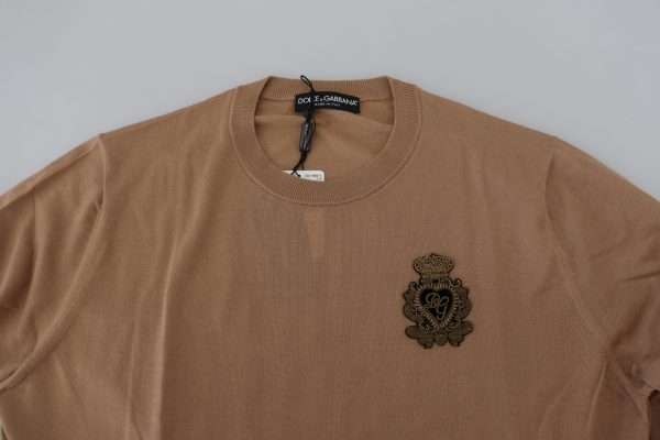 Beige Cashmere Crewneck Pullover Sweater - Image 7