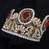 Elegant Black Slim Fit Dress Shirt with Crown Embroidery - Image 7