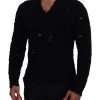 Elegant Black Wool-Blend V-Neck Sweater - Image 5