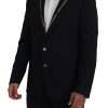 Sicilian Style Black Single Breasted Blazer - Image 2