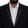 Sicilian Style Black Single Breasted Blazer - Image 4