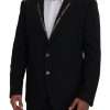 Sicilian Style Black Single Breasted Blazer - Image 5