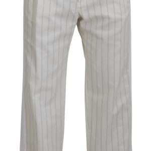 Elegant White Striped MainLine Trousers