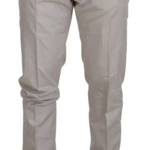 Elegant Off White Silk Blend Trousers