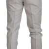 Elegant Off White Silk Blend Trousers - Image 3