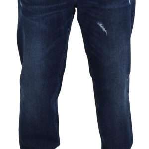 Elegant Blue Washed Denim Pants