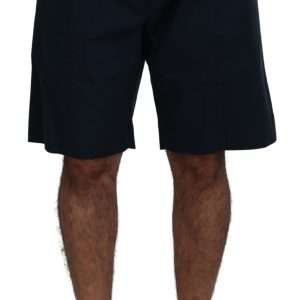 Elegant Blue Cotton Blend Shorts