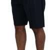 Elegant Blue Cotton Blend Shorts - Image 2