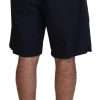 Elegant Blue Cotton Blend Shorts - Image 3