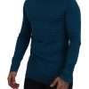 Elegant Blue Cotton Pullover Sweater - Image 2