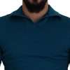 Elegant Blue Cotton Pullover Sweater - Image 4