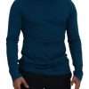 Elegant Blue Cotton Pullover Sweater - Image 5