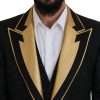 Elegant Black & Gold Slim Fit 3 Piece Suit - Image 2