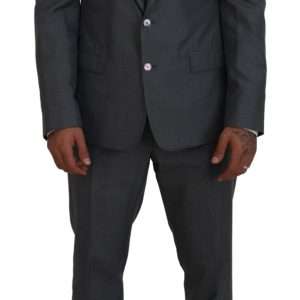 Sleek Silver Martini Slim Fit Three-Piece Suit