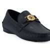 Elegant Navy Blue Calf Leather Loafers - Image 2