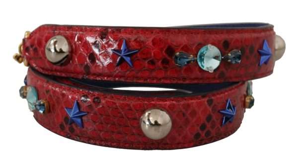 Chic Red Python Leather Shoulder Strap - Image 2