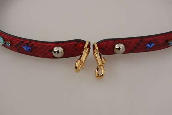 Chic Red Python Leather Shoulder Strap - Image 4