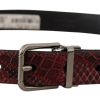Elegant Red Exotic Leather Belt - Image 2