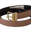 Chic Rose Pink Leather Belt with Logo Buckle - Image 2