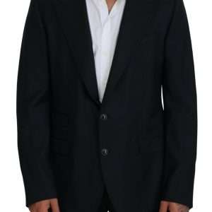 Elegant Dark Blue Single Breasted Blazer