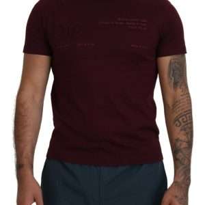 Elegant Maroon Crew Neck Casual Tee