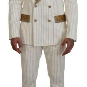 Elegant Off White Double Breasted Suit