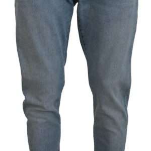 Elegant Slim Fit Light Blue Denim Pants