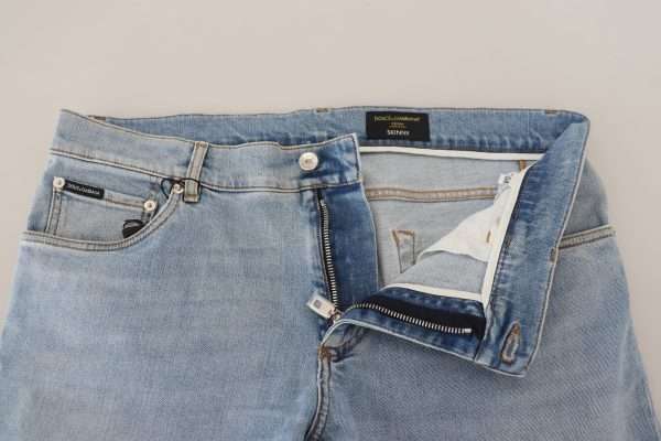 Elegant Slim Fit Light Blue Denim Pants - Image 5