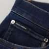 Elegant Slim Fit Dark Blue Denim Jeans - Image 4