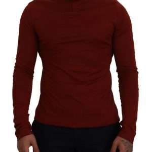 Elegant Maroon Collar Zip Sweater
