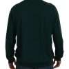 Elegant Green V-Neck Cashmere Sweater - Image 3