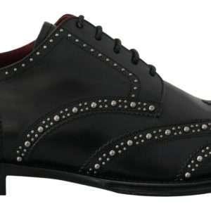Elegant Studded Black Derby Shoes