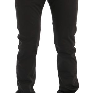 Elegant Slim-Fit Gray Cotton Trousers