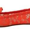 Elegant Lace Vally Flats in Coral Red - Image 5