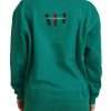 Chic Green Printed Long Sleeve Sweater - Image 3