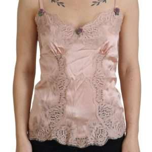 Elegant Pink Silk Lingerie Top