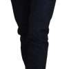 Sleek Black Low Waist Denim Pants - Image 2