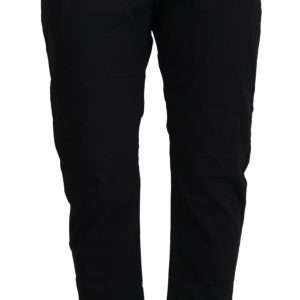 Chic Tapered Black Cotton Pants