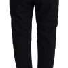 Chic Tapered Black Cotton Pants - Image 3