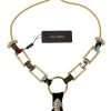 Elegant Gold Brass Pearl Statement Necklace - Image 4
