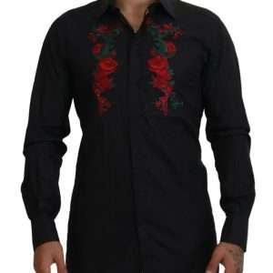 Elegant Floral Embroidered Cotton Shirt