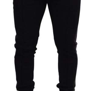 Elegant Black Jogger Pants in Luxe Wool Blend