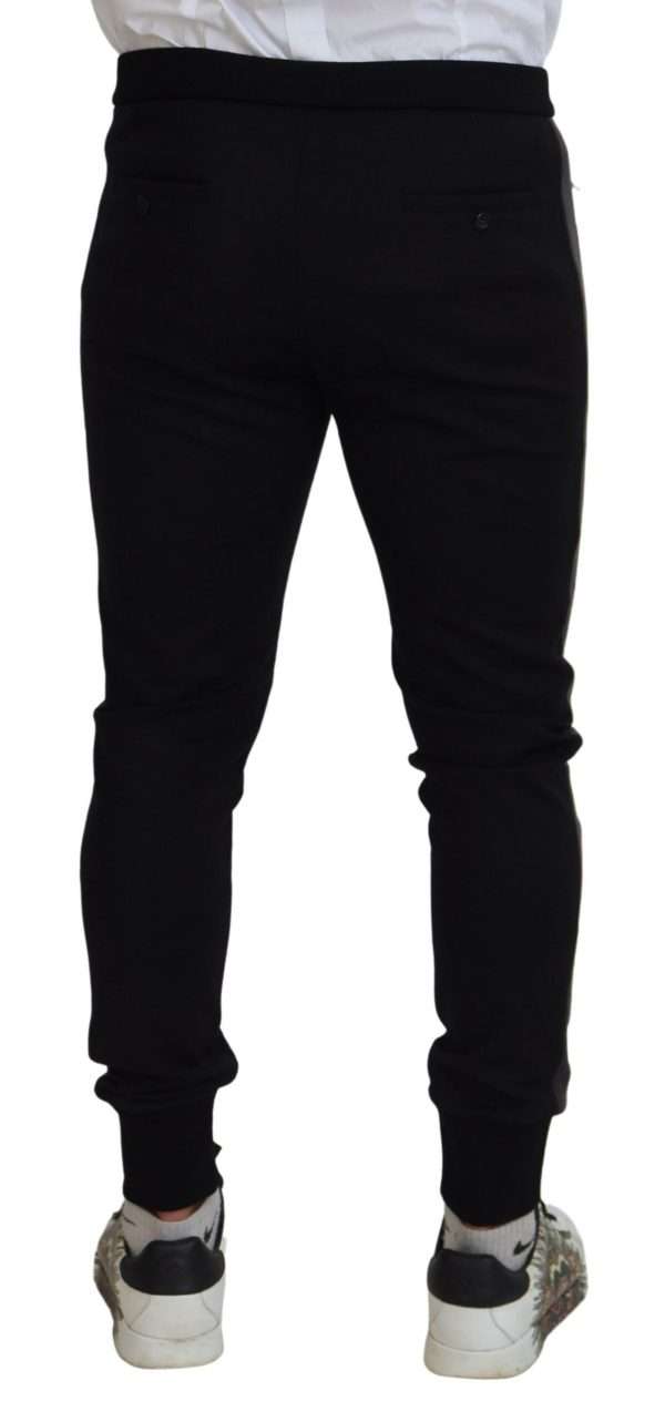 Elegant Black Jogger Pants in Luxe Wool Blend - Image 3