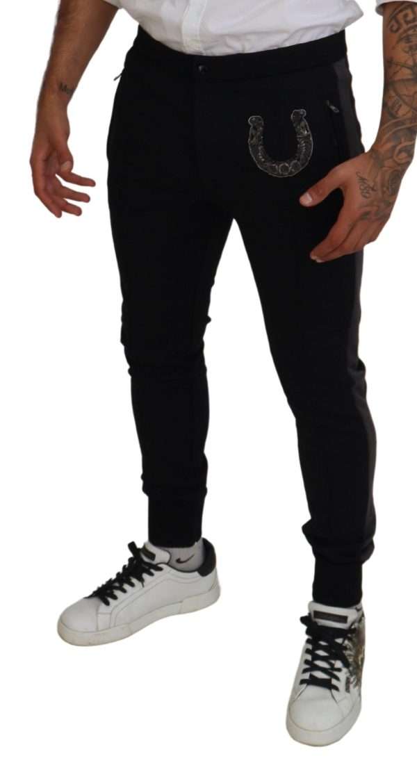 Elegant Black Jogger Pants in Luxe Wool Blend - Image 4