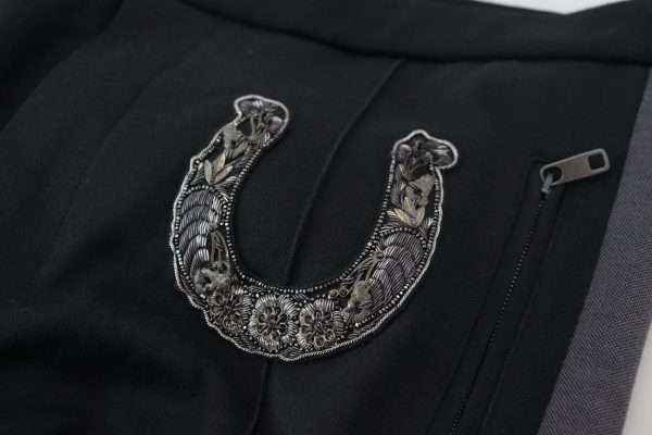 Elegant Black Jogger Pants in Luxe Wool Blend - Image 8