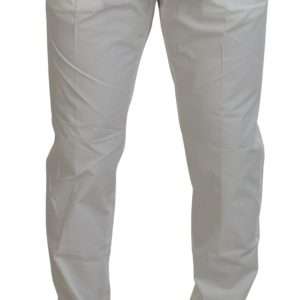 Elegant White Cotton Chino Pants