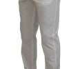 Elegant White Cotton Chino Pants - Image 2